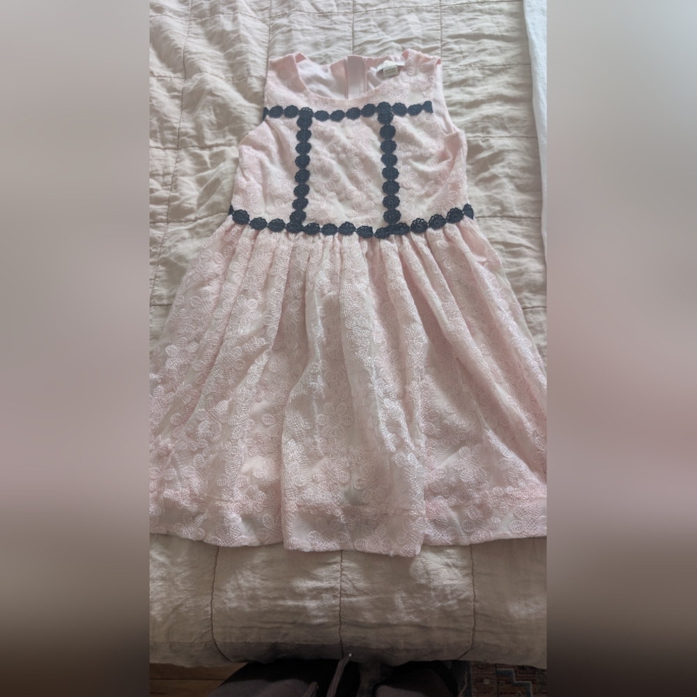 Kate Spade Light Pink Floral Dress with Black Accents